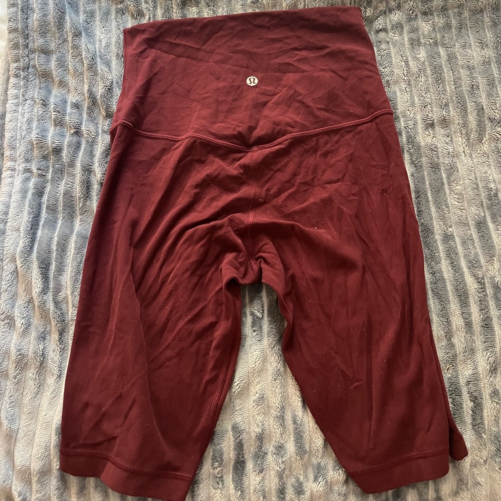 Lululemon Burgundy High Rise Shorts